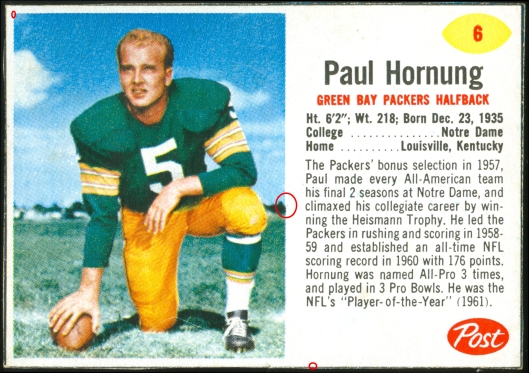 Paul Hornung Alpha-Bits ¾ oz. Post Tens 6 V2