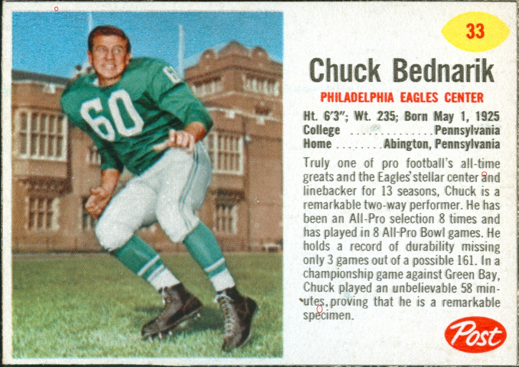 Chuck Bednarik Sugar Crisp 9 oz. 33 V2