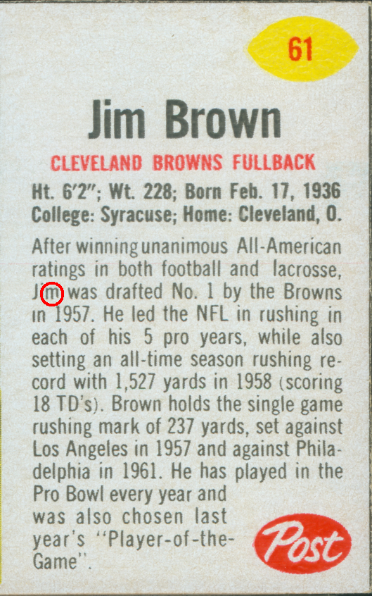 Jim Brown Bran Flakes 11 oz. 61 V2