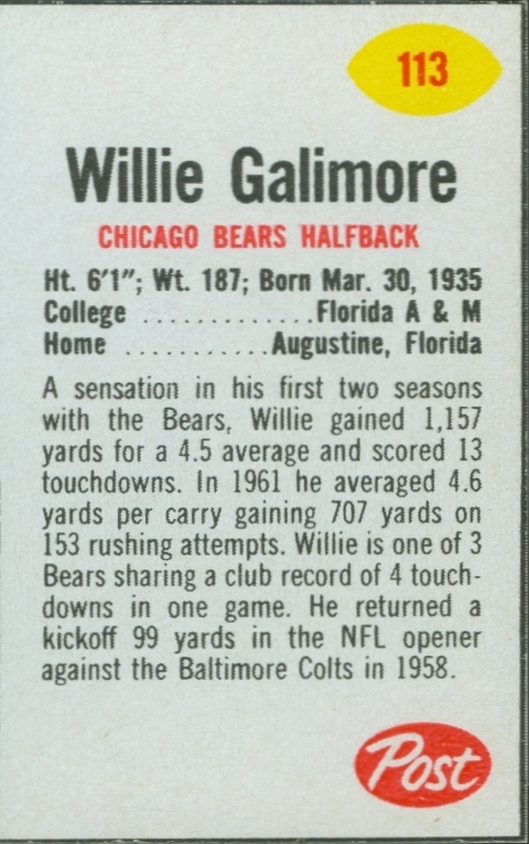 Willie Galimore Post Toasties 18 oz. 113 V1